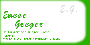 emese greger business card